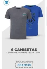 6 camisetas por 139,99