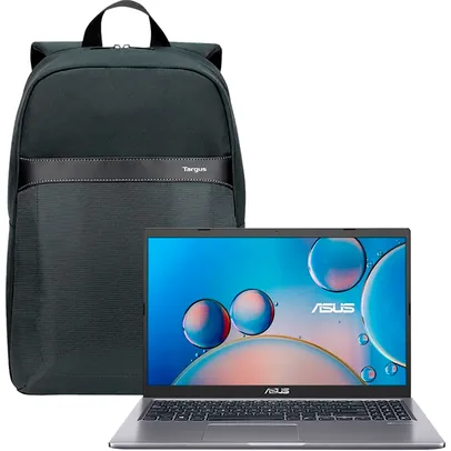 Notebook Asus M515DA-EJ533T Ryzen 7 8GB RAM 256 GB SSD 15,6" Cinza Escuro + Mochila Targus Geolite Essential 15,6" Cinza | R$3910