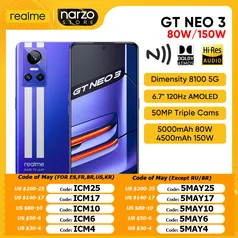 Smartphone Realme  GT NEO 3 8GB 128GB 80W