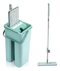 Rodo Flat Mop E Balde Lava E Seca Profissional Com 2 Refil