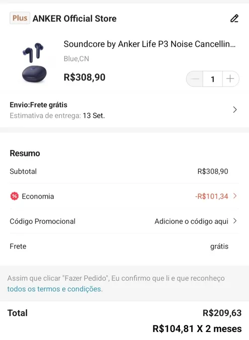 Imagem na descrição da promoção