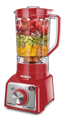 Liquidificador portátil Mondial Turbo Inox L-1000 3 L red e inox com jarra de san 127V