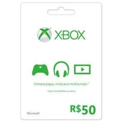 [Ponto Frio] Cartão Presente Xbox Live R$50 