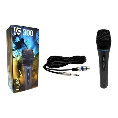 Microfone Profissional Ls-300 Cardioide Com Cabo De 3 Metros Dinâmico