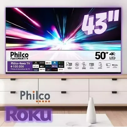 (ame R$1190) Smart TV Philco 43" UHD 4K - PTV43G70R2CSGBL HDR10 Dolby LED