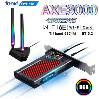 Adaptador  PCIE Wi-fi 6e Fenvi FV-AXE3000RGB 