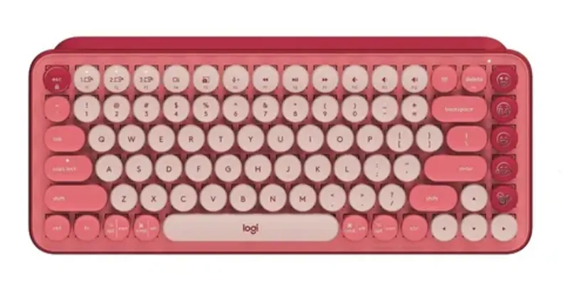 Teclado Mecânico Pop Keys Heartbreaker Sem Fio Rosa Logitech