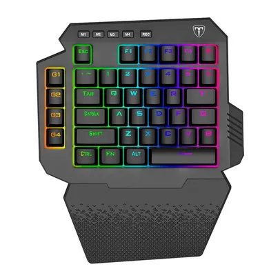 Teclado Mecanico Gamer T-Dagger  Capri, RGB, Switch Azul, Preto, T-TGK318-BL