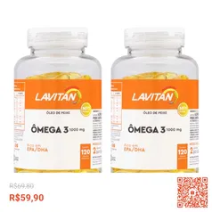 Kit 2 Omega 3 Lavitan 1000mg com 120 comprimidos