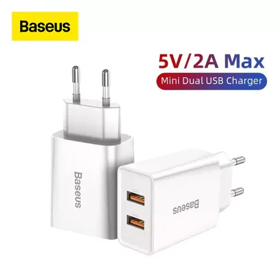 Carregador Baseus + Cabo Tipo C (1M) Fast Charger, Duas USB