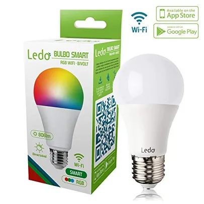 Lâmpada Inteligente Bulbo Smart LED RGB Wi-Fi 10W Bivolt E27 Ledo