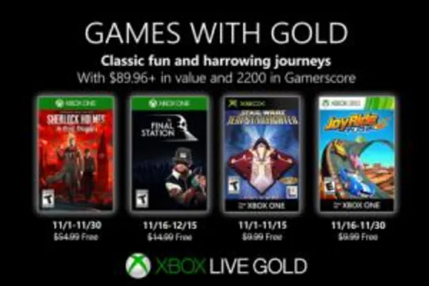 Games Xbox Gold | Novembro