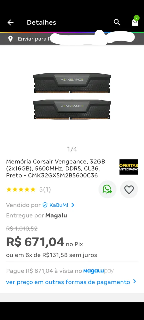 Imagem na descrição da promoção