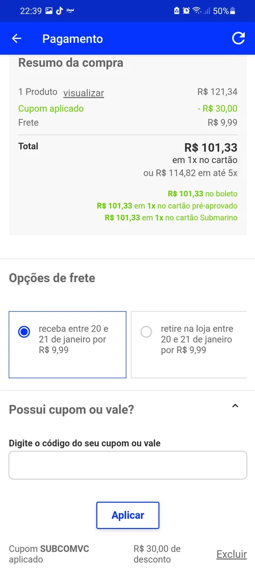 Imagem na descrição da promoção