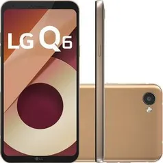 (CARTÃO SUBMARINO) Smartphone LG Q6 Dual Chip 32GB Câmera 13MP - Rose Gold - R$1065