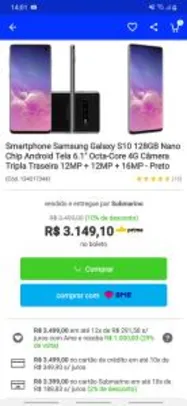 Smartphone Galaxy S10