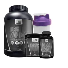 Kit Whey Protein 900g Morango + Creatina 100g + Bcaa 60 Caps + Coqueteleira | R$110