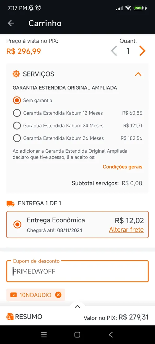 Imagem na descrição da promoção