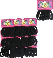 Kit 72 Elásticos Pretos Xuxinha Para Cabelo | R$18