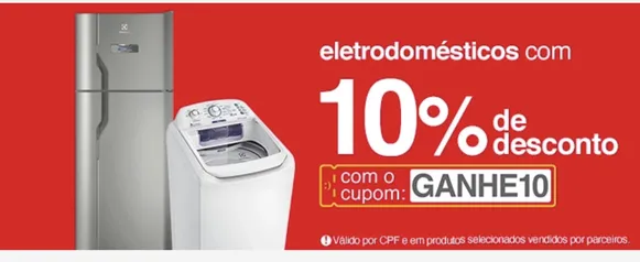 [App] 10% OFF em Eletrodomésticos | Americanas