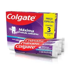 [+Por-R$4,75] Colgate Creme Dental Máxima Proteção Anticáries Mais Neutraçúcar 70G Promo Leve 3 Pague 2