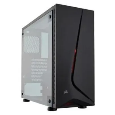 Gabinete Gamer Corsair Carbide SPEC-05 sem Fonte, Mid Tower, USB 3.0, 1 Fan LED Vermelho, Preto com Lateral em Acrílico | R$ 280