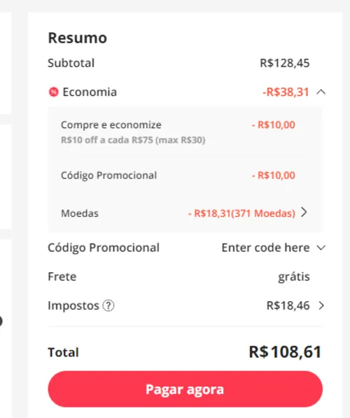 Imagem na descrição da promoção