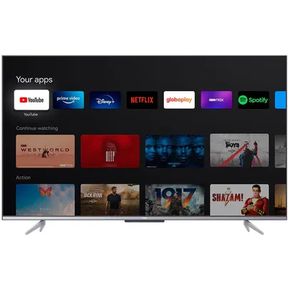 Smart TV LED 55" 4K TCL Google TV 55P725 UHD, HDR10, Dolby Vision Atmos, Bluetooth, Comando de voz à