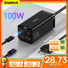 Carregador Baseus Desktop 100w + Cabo