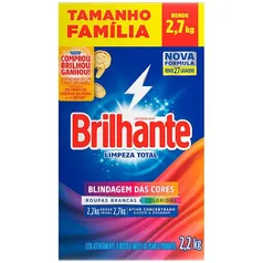 Sabão em Pó Brilhante Roupas Brancas e Coloridas Limpeza Total - 2,2 kg em até 30x CC Casas Bahia