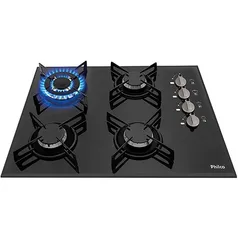 Cooktop à Gás 4 Bocas Philco Cook Chef Preto Tripla Chama Bivolt