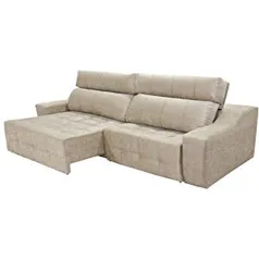 Sofá 5 lugares connect 2,90m retrátil e reclinável suede amassado | R$1890