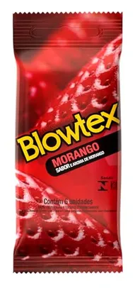 Blowtex Preservativo Morango Com 6 Unidades Vermelho