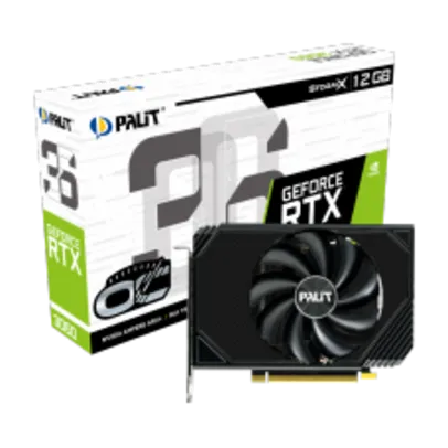 Placa de vídeo Palit RTX 3060 StormX OC, LHR, 12GB GDDR6, DLSS, Ray Tracing, NE63060S19K9-190AF