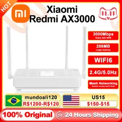 Roteador Xiaomi Redmi Ax3000 Mesh Wifi Gigabit Wifi6 2.4ghz Dual-band 5g Dual-ban