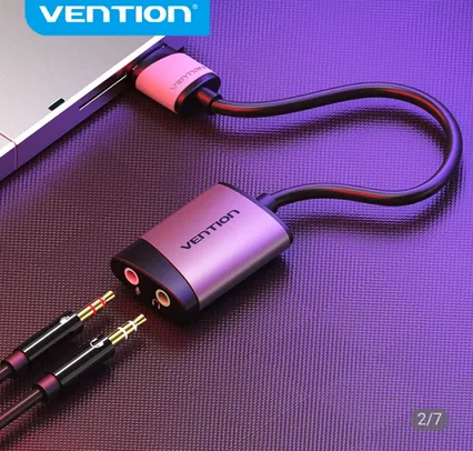 (Novos Usuários) Placa de som USB Vention | R$5,59
