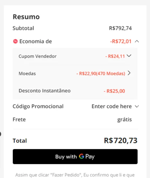 Imagem na descrição da promoção