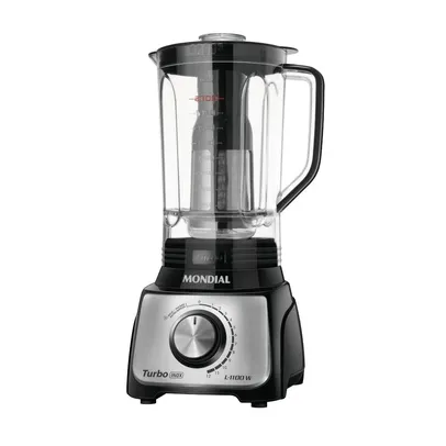 Liquidificador Mondial Turbo Inox 3L 1100W Preto L-1100-BI