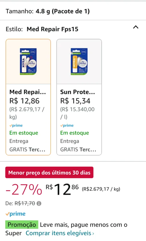 Imagem na descrição da promoção