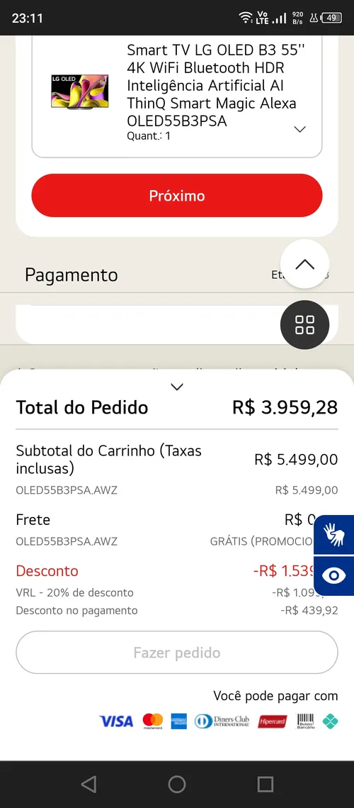 Imagem na descrição da promoção