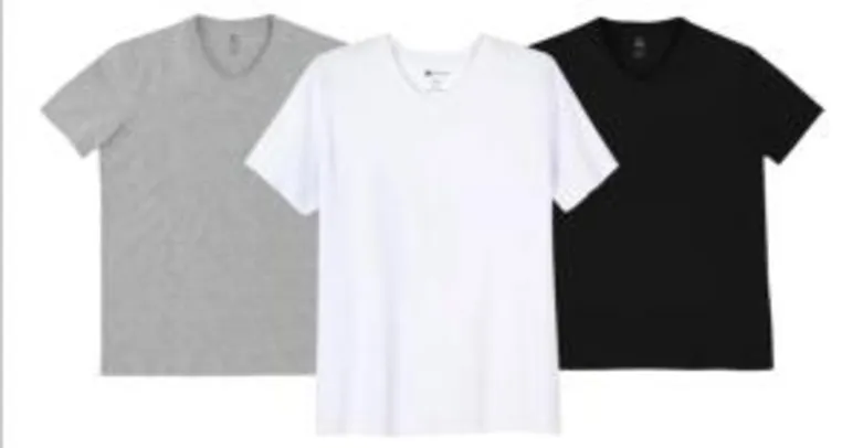 3 camisetas básicas Hering, Gola V, XG | R$20