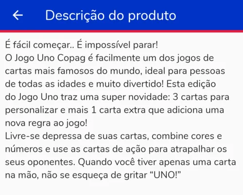 Imagem na descrição da promoção