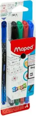 Caneta Fineliner, Maped, Graph Peps, 0.4mm, 4 Cores | R$18