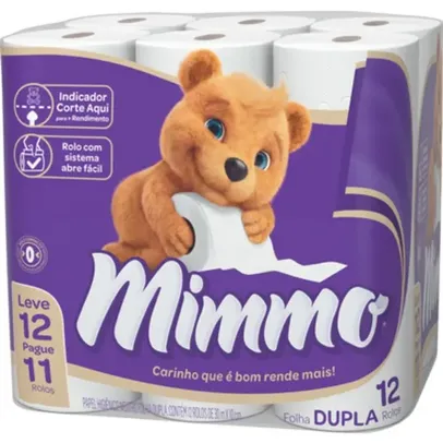 Papel Higiênico Folha Dupla Mimo Leve 12 pague 11 rolos