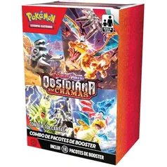 Kit 18 booster Mini Display Pokémon Escarlate E Violeta 3 Obsidiana Em Chamas, Cor:Estampado - Copag