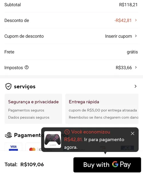 Imagem na descrição da promoção