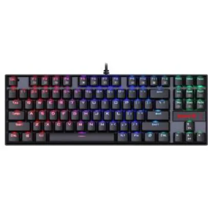 Teclado Mecânico Gamer Redragon Kumara K552 RGB, Switch Blue, ABNT2, Black R$ 259