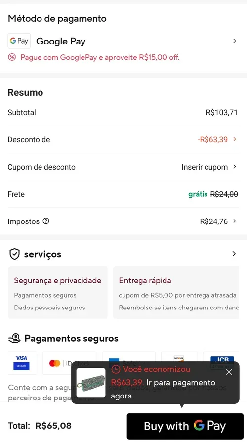 Imagem na descrição da promoção