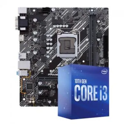 Kit Upgrade, Intel i3 10100F, ASUS Prime H410M-E | R$ 1099