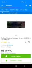 Teclado Mecânico Redragon Kumara K552RGB-1 - Switch Blue R$ 260